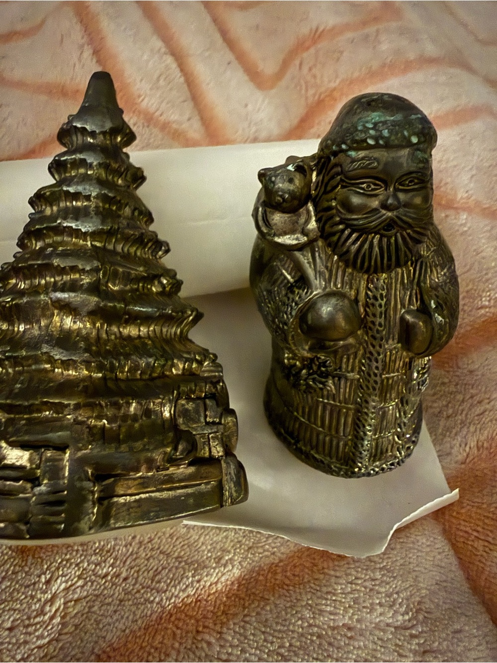 International Silver Company Santa and Tree Holiday Salt & Pepper Set